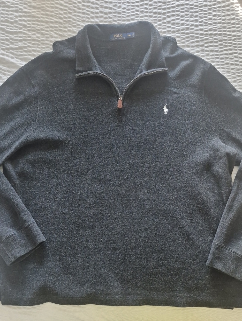 POLO Ralph Lauren 1/4 zip Pullover XXL mens Big+Tall Charcoal Sweater 2X